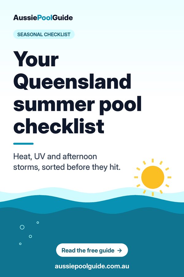 Brisbane & QLD summer pool checklist: Aussie Pool Guide summary graphic