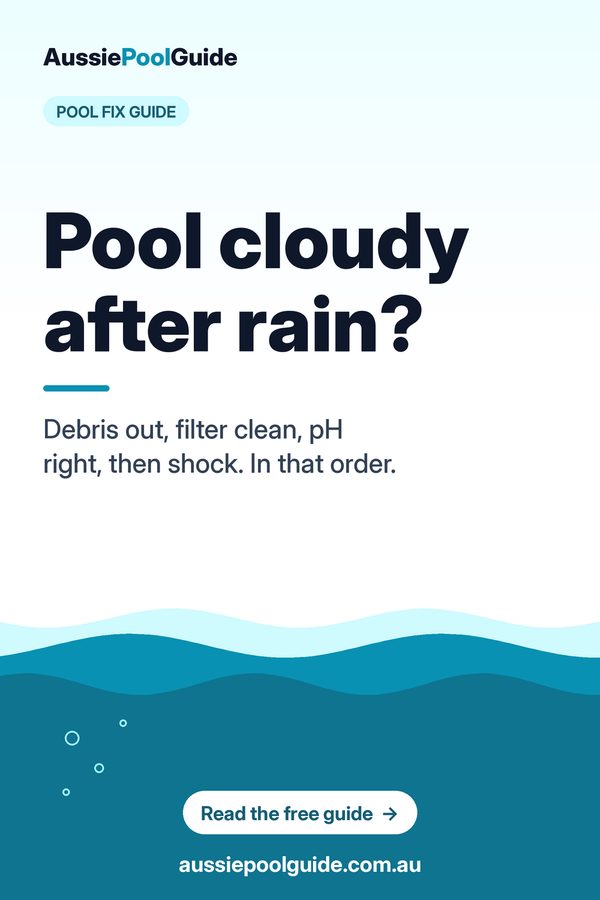 Pool cloudy after rain: Aussie Pool Guide summary graphic